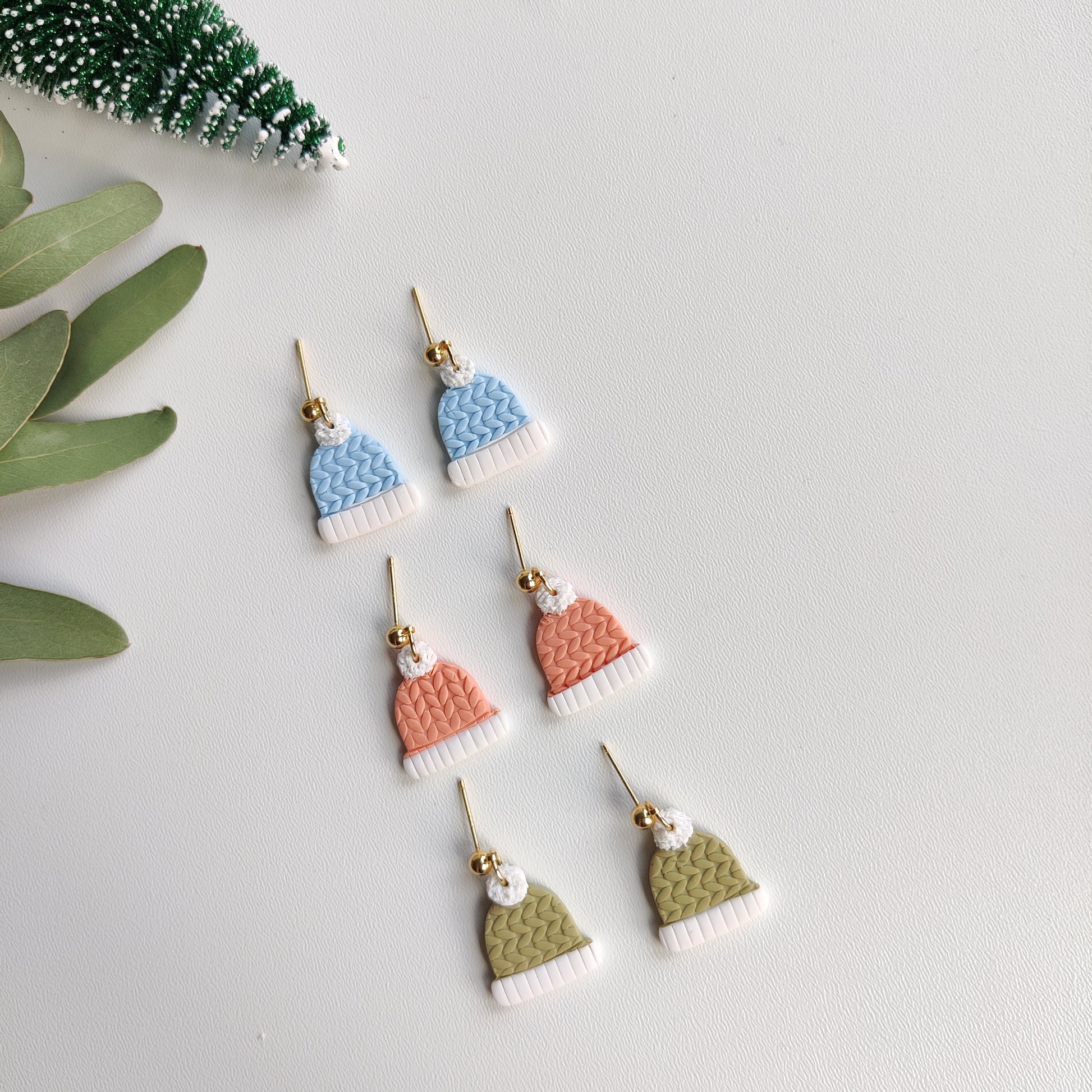 Holiday beanie 2023 | Handmade Polymer Clay Earrings | Christmas Earrings | Winter Earrings | Women’s Jewelry | xmas Earrings