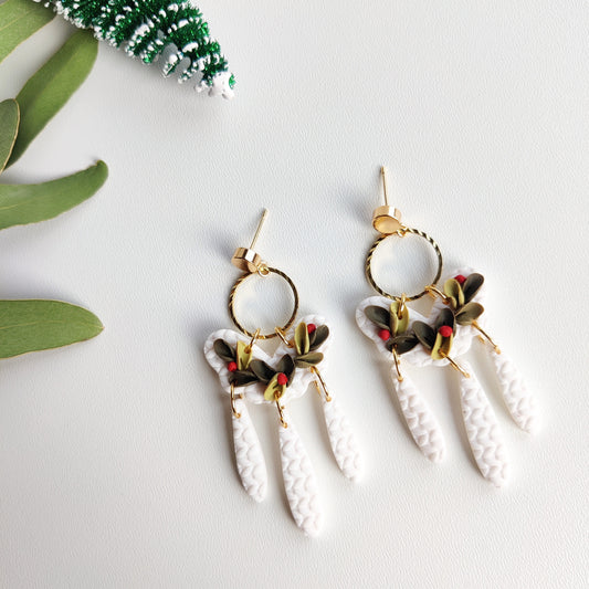 LILYA | Christmas collection | floral earrings | floral earrings | polymer clay earrings | christmas | gifts for her | handmade earrings