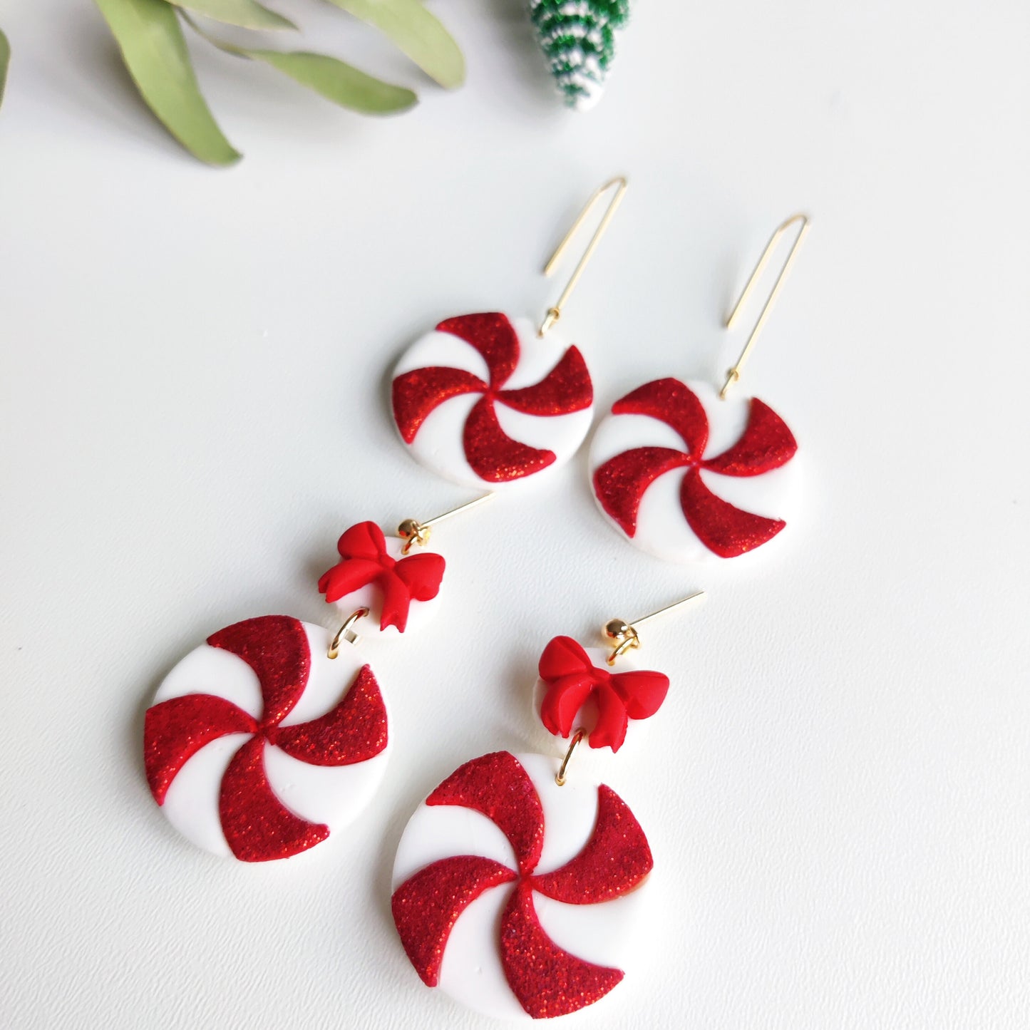 Christmas candy | Christmas collection | floral earrings | earrings | polymer clay earrings | christmas | gifts for her | handmade earrings