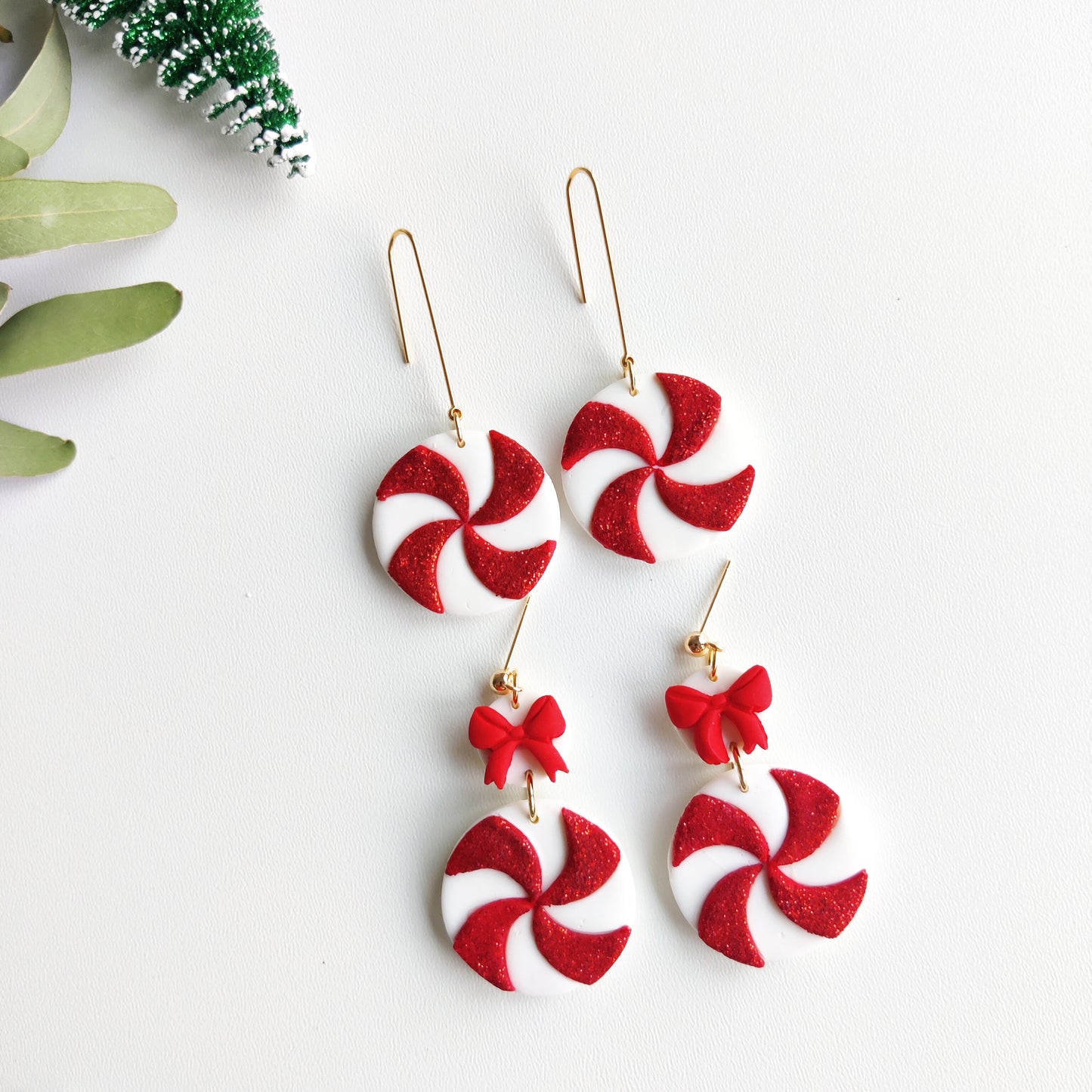Christmas candy | Christmas collection | floral earrings | earrings | polymer clay earrings | christmas | gifts for her | handmade earrings