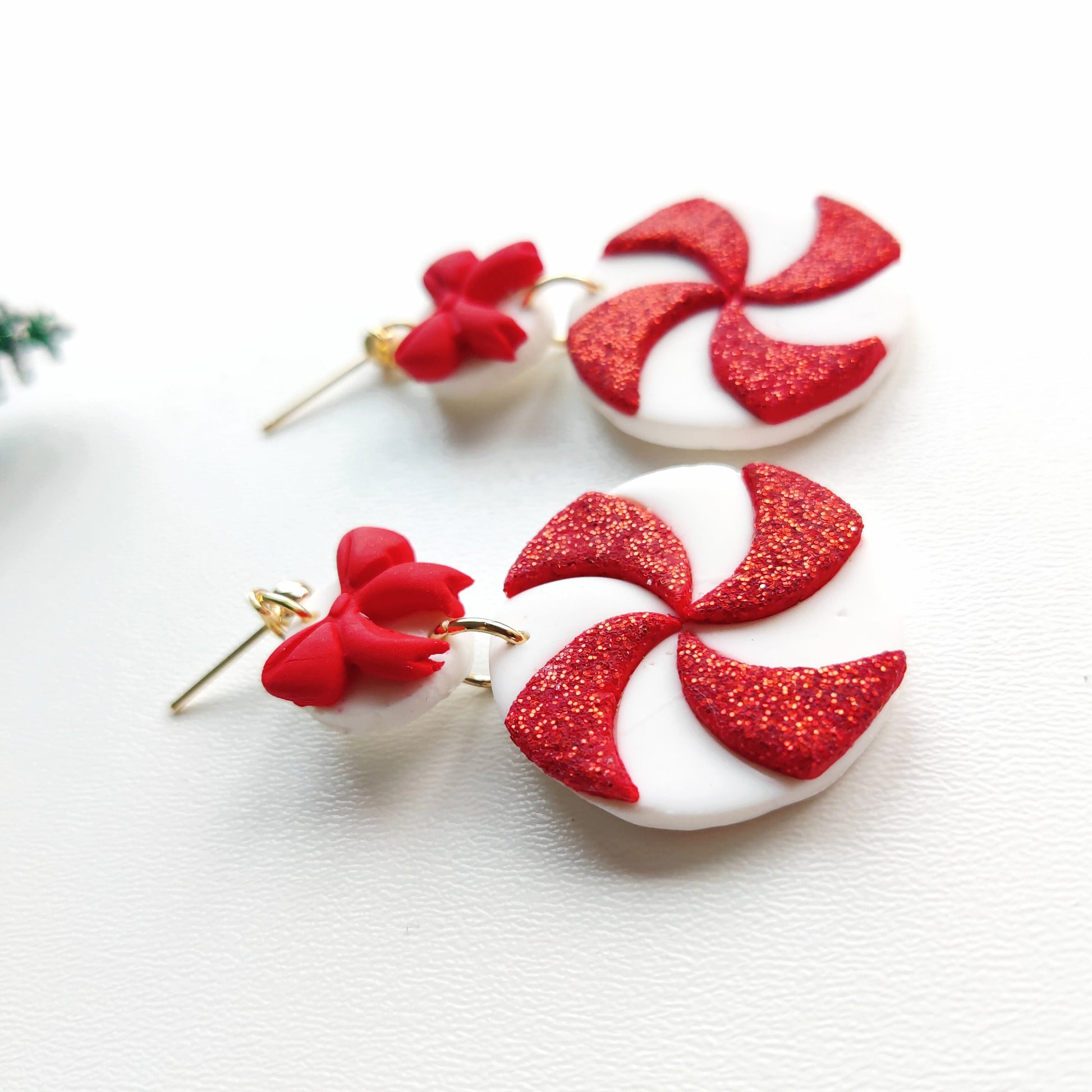 Christmas candy | Christmas collection | floral earrings | earrings | polymer clay earrings | christmas | gifts for her | handmade earrings