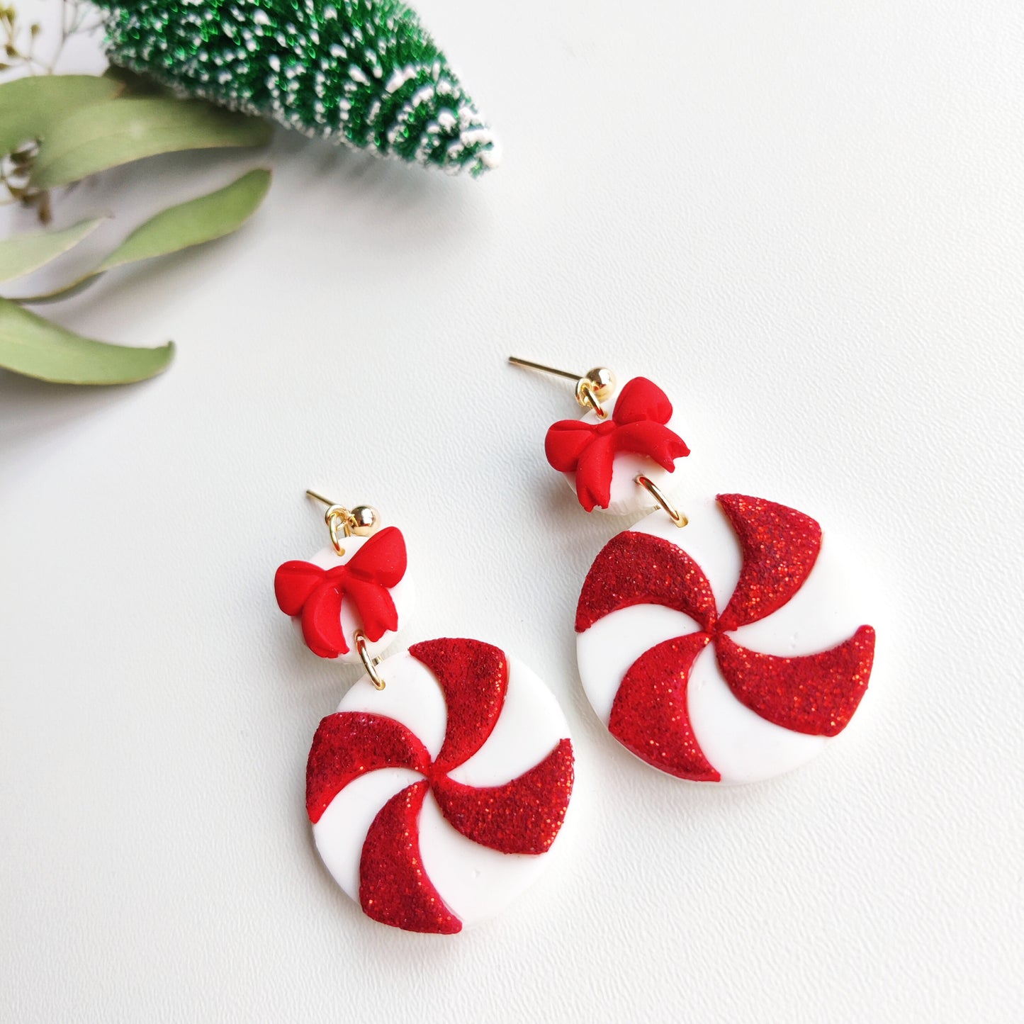 Christmas candy | Christmas collection | floral earrings | earrings | polymer clay earrings | christmas | gifts for her | handmade earrings
