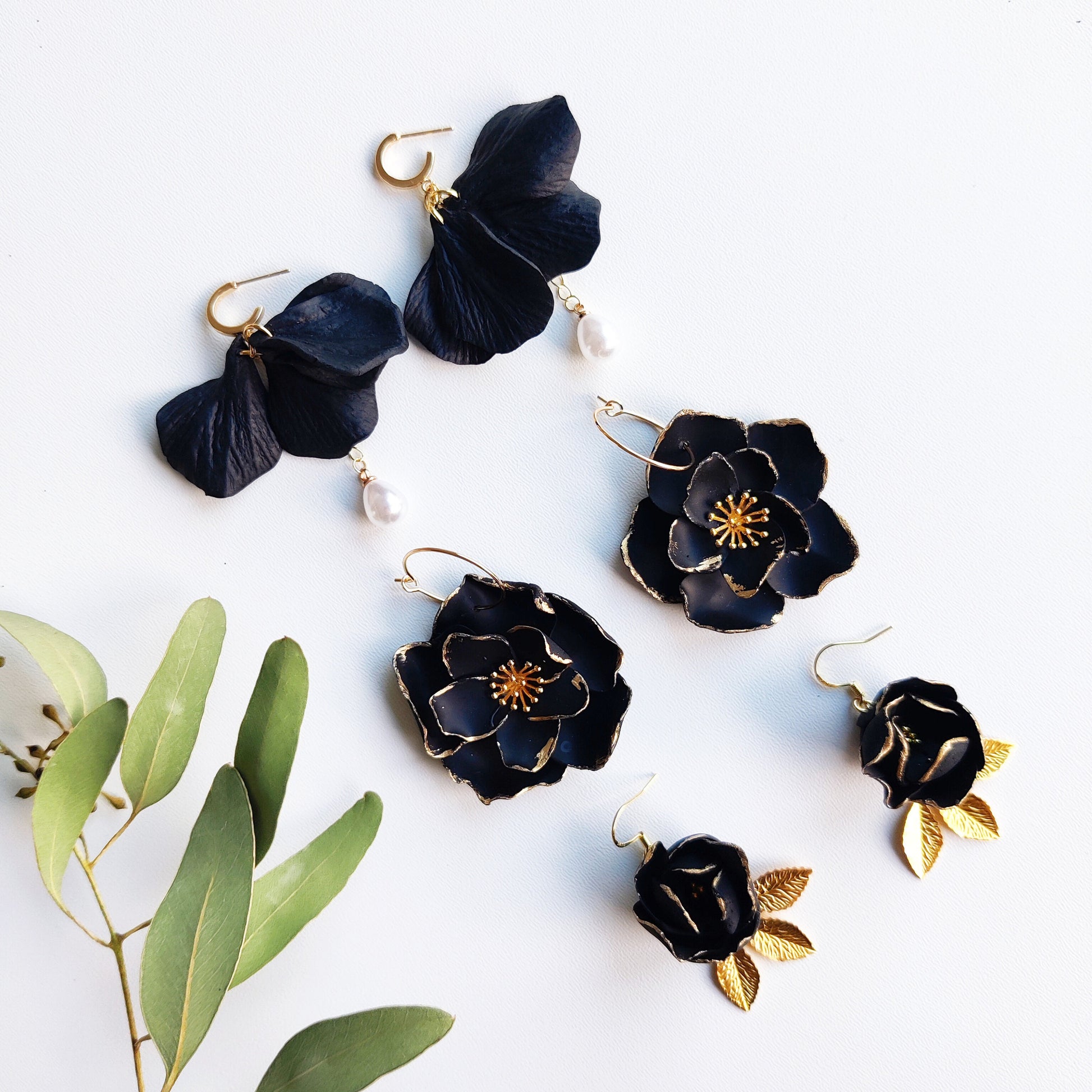 Rose Pearl Gold Handmade Earrings | Pearl Flower Earrings | Christmas Earrings | Rose Gold Flower Earring | Dangle Earring | Floral Earrings