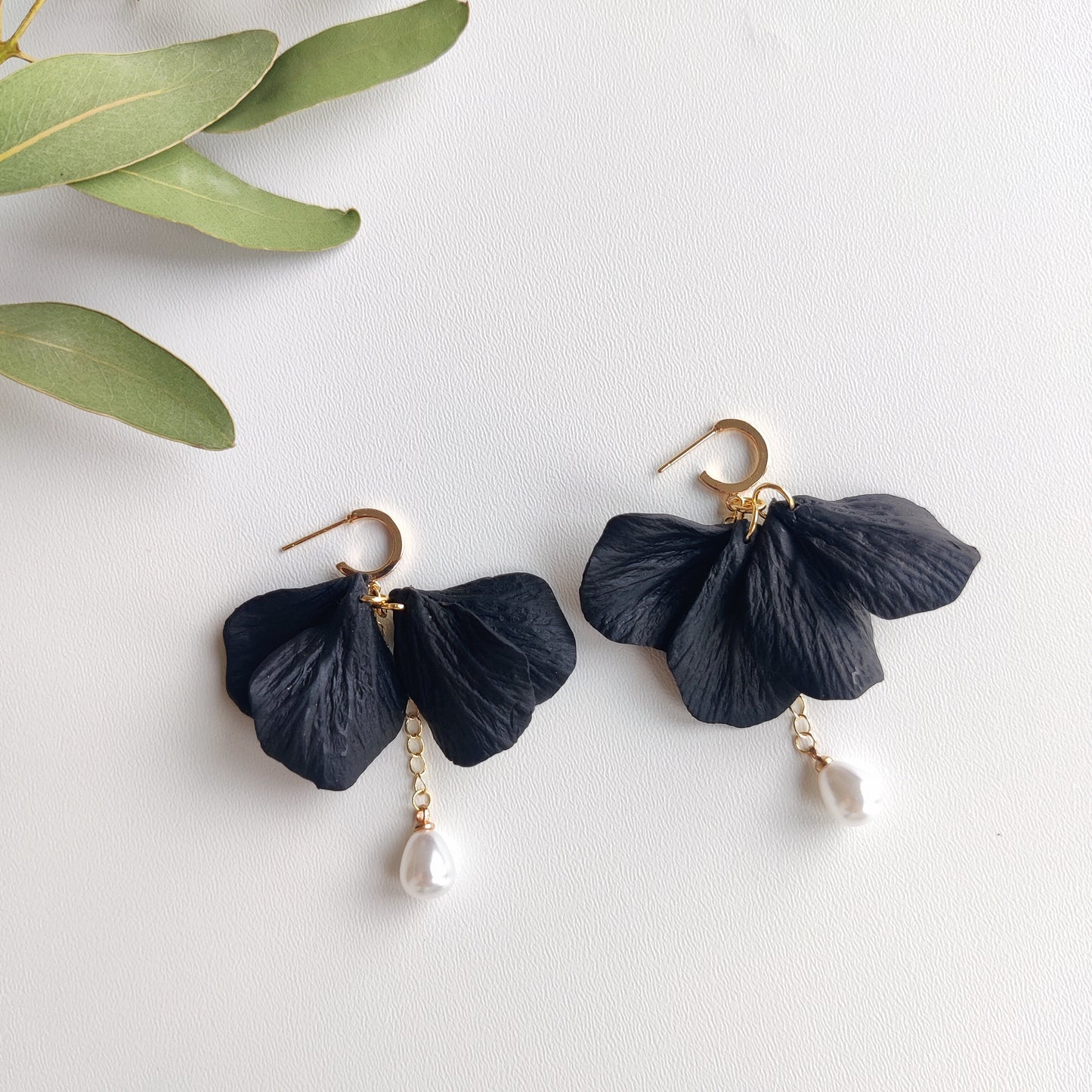 Rose Pearl Gold Handmade Earrings | Pearl Flower Earrings | Christmas Earrings | Rose Gold Flower Earring | Dangle Earring | Floral Earrings