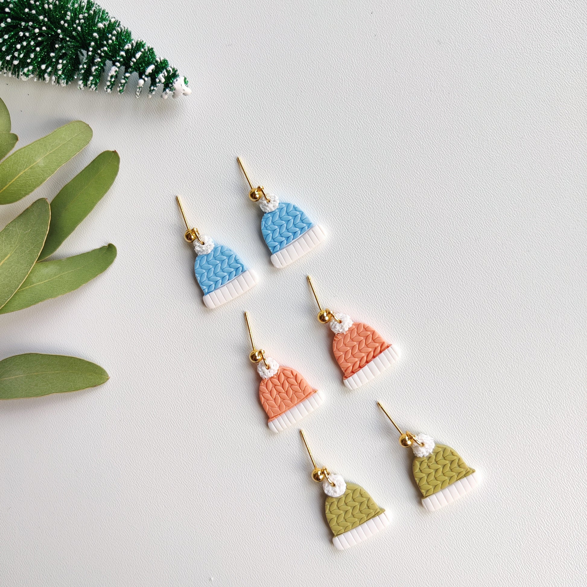 Holiday beanie 2023 | Handmade Polymer Clay Earrings | Christmas Earrings | Winter Earrings | Women’s Jewelry | xmas Earrings