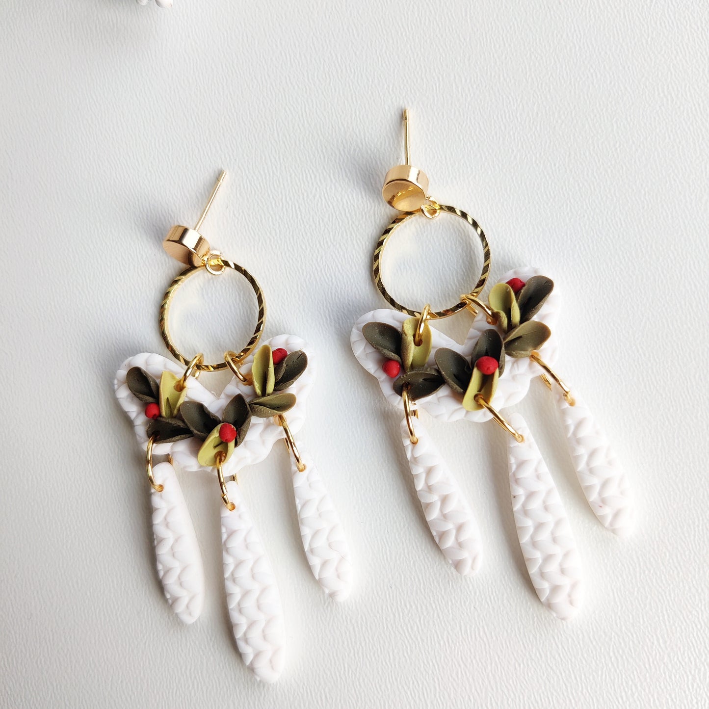 LILYA | Christmas collection | floral earrings | floral earrings | polymer clay earrings | christmas | gifts for her | handmade earrings