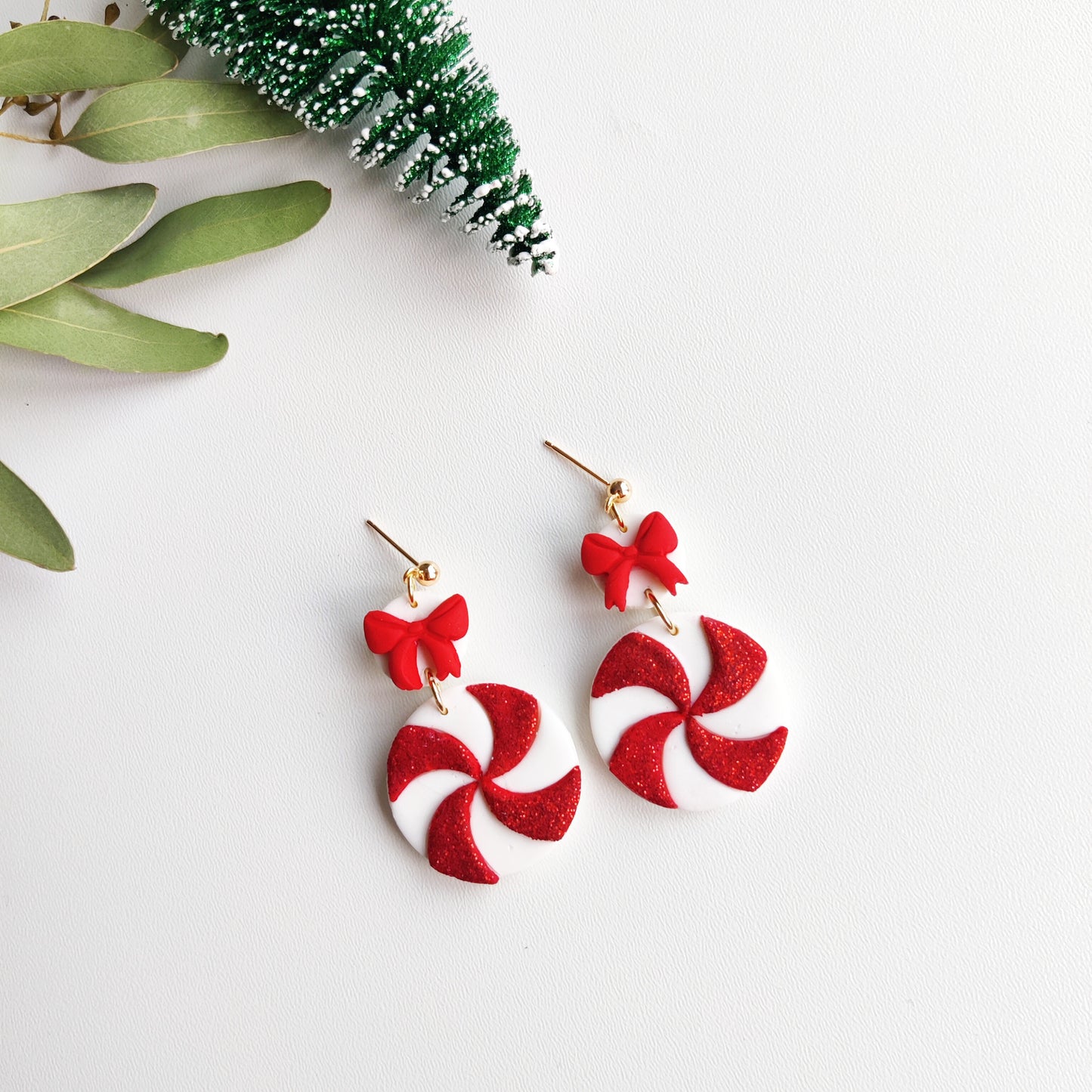 Christmas candy | Christmas collection | floral earrings | earrings | polymer clay earrings | christmas | gifts for her | handmade earrings