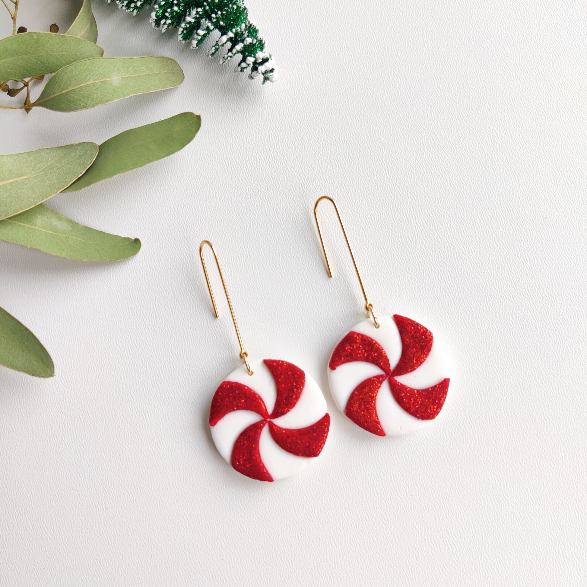 Christmas candy | Christmas collection | floral earrings | earrings | polymer clay earrings | christmas | gifts for her | handmade earrings