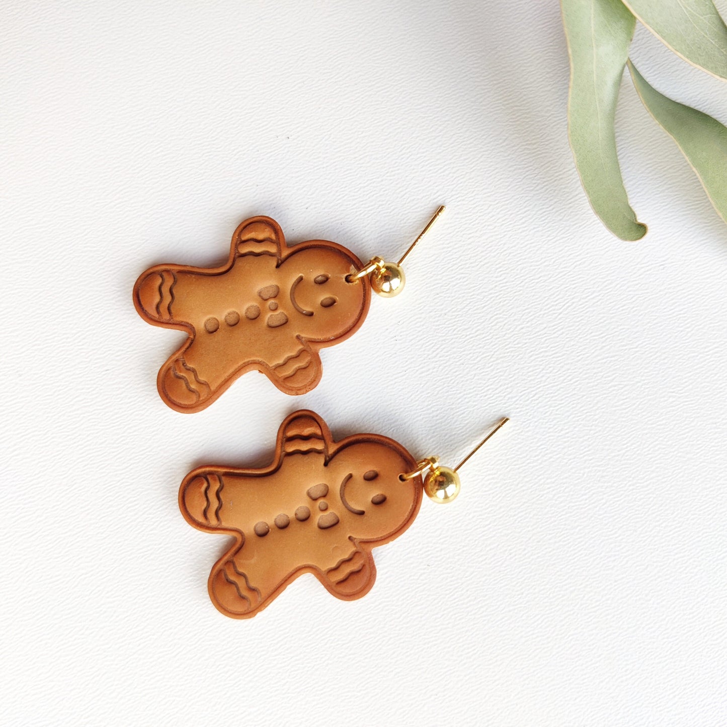 Christmas | Polymer Clay | Statement earrings | Christmas Tree | Holly Leaf | gingerbread | Polymer clay and 14 k Gold Plated Earrings |