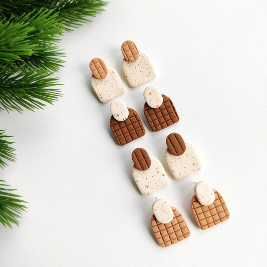 Retro earrings | Polymer clay earrings | Artisanal | Handmade | Jewellery | Minimalist | Christmas | Polymer Clay | Stud Earrings