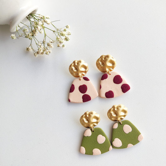 Retro Earrings | Valentine's Day Earrings | Polymer Clay Earrings | Clay Earrings | Floral Earrings | Pink | Handmade Jewellery | Gift