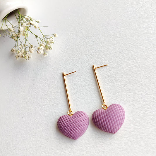 Heart Earrings | Valentine's Day Earrings | Polymer Clay Earrings | Clay Earrings | Floral Earrings | Pink | Handmade Jewellery | Gift