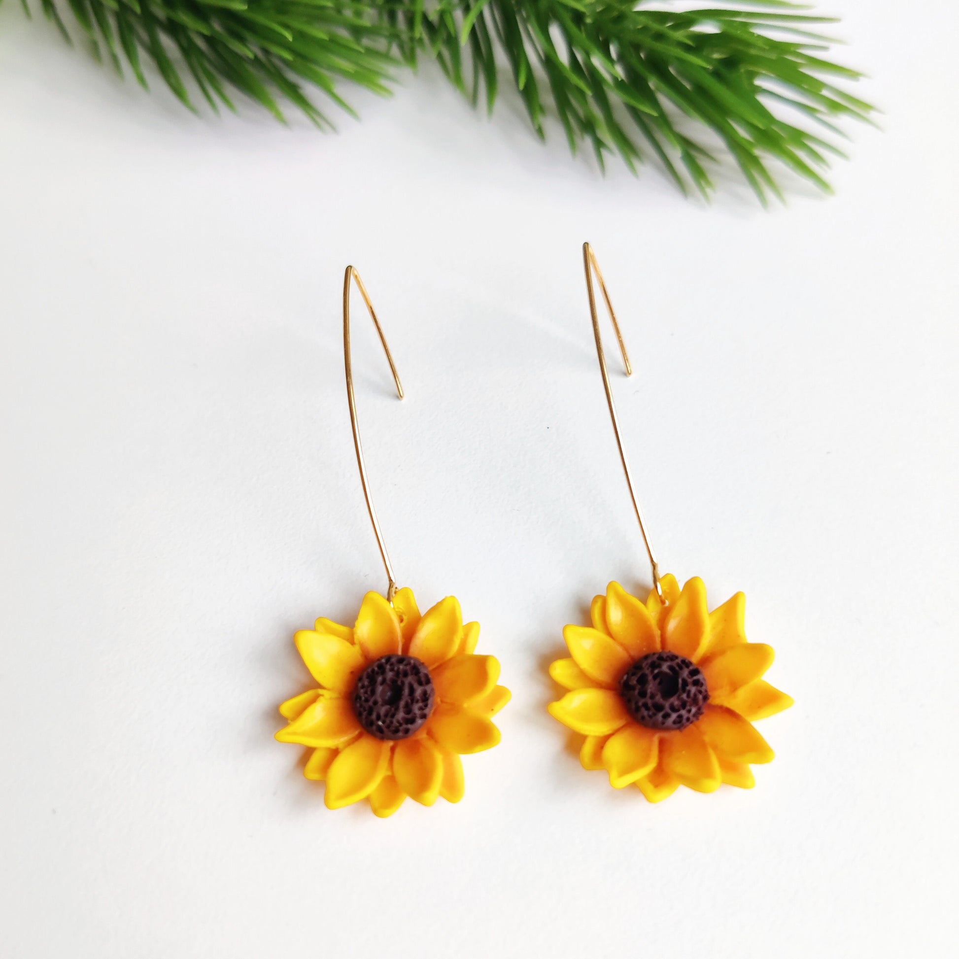 Sunflower Clay Earrings | Flower Earrings | Clay Earrings | Floral Earrings | Aesthetic Earrings | Statement Earrings | Elegant Earrings