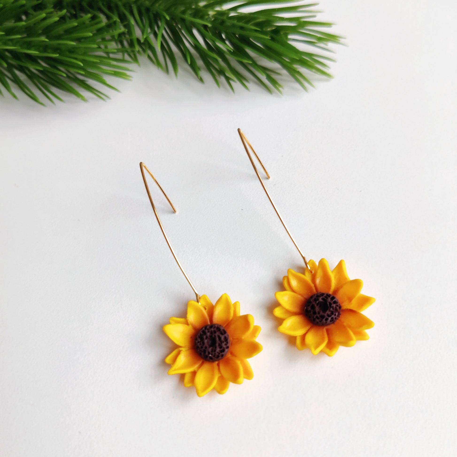 Sunflower Clay Earrings | Flower Earrings | Clay Earrings | Floral Earrings | Aesthetic Earrings | Statement Earrings | Elegant Earrings