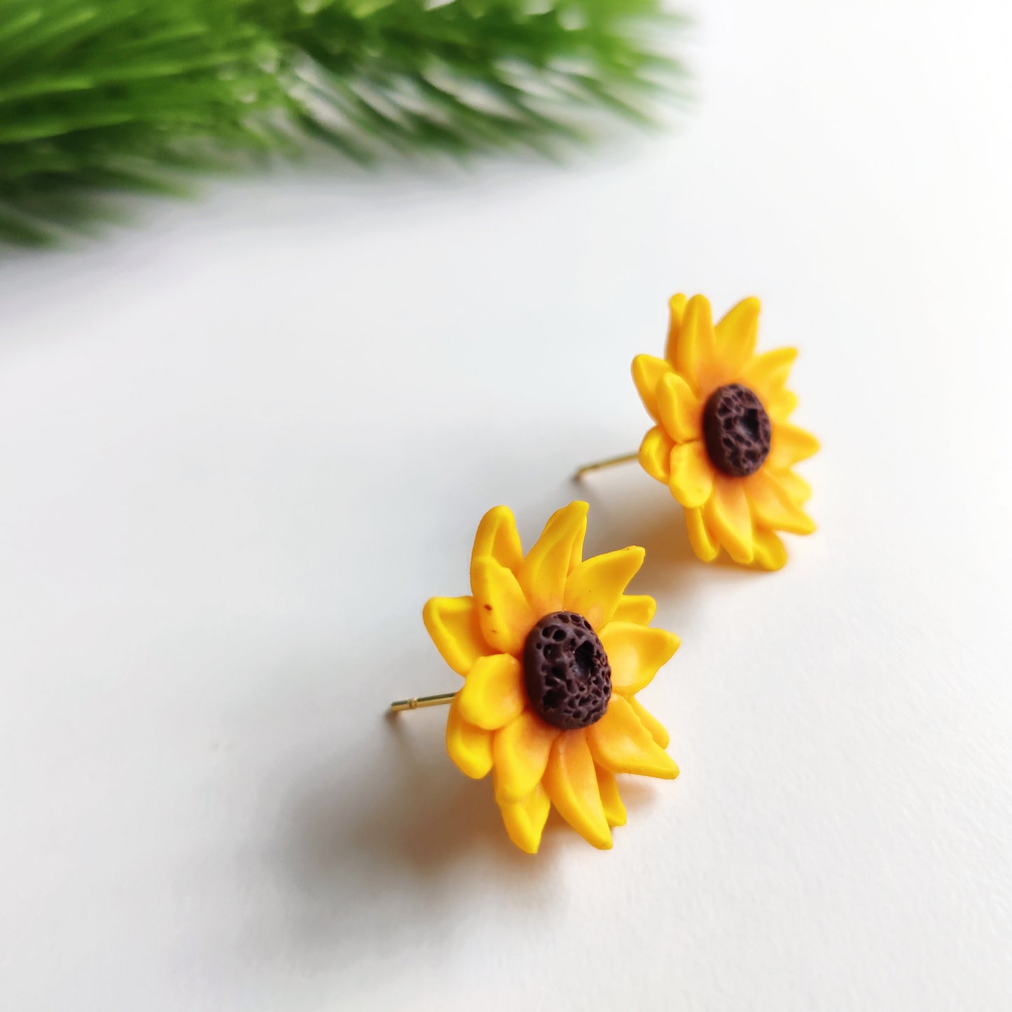 Sunflower Clay Earrings | Flower Earrings | Clay Earrings | Floral Earrings | Aesthetic Earrings | Statement Earrings | Elegant Earrings